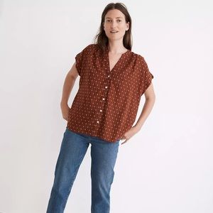 Madewell Collarless Central Shirt in Jacquard